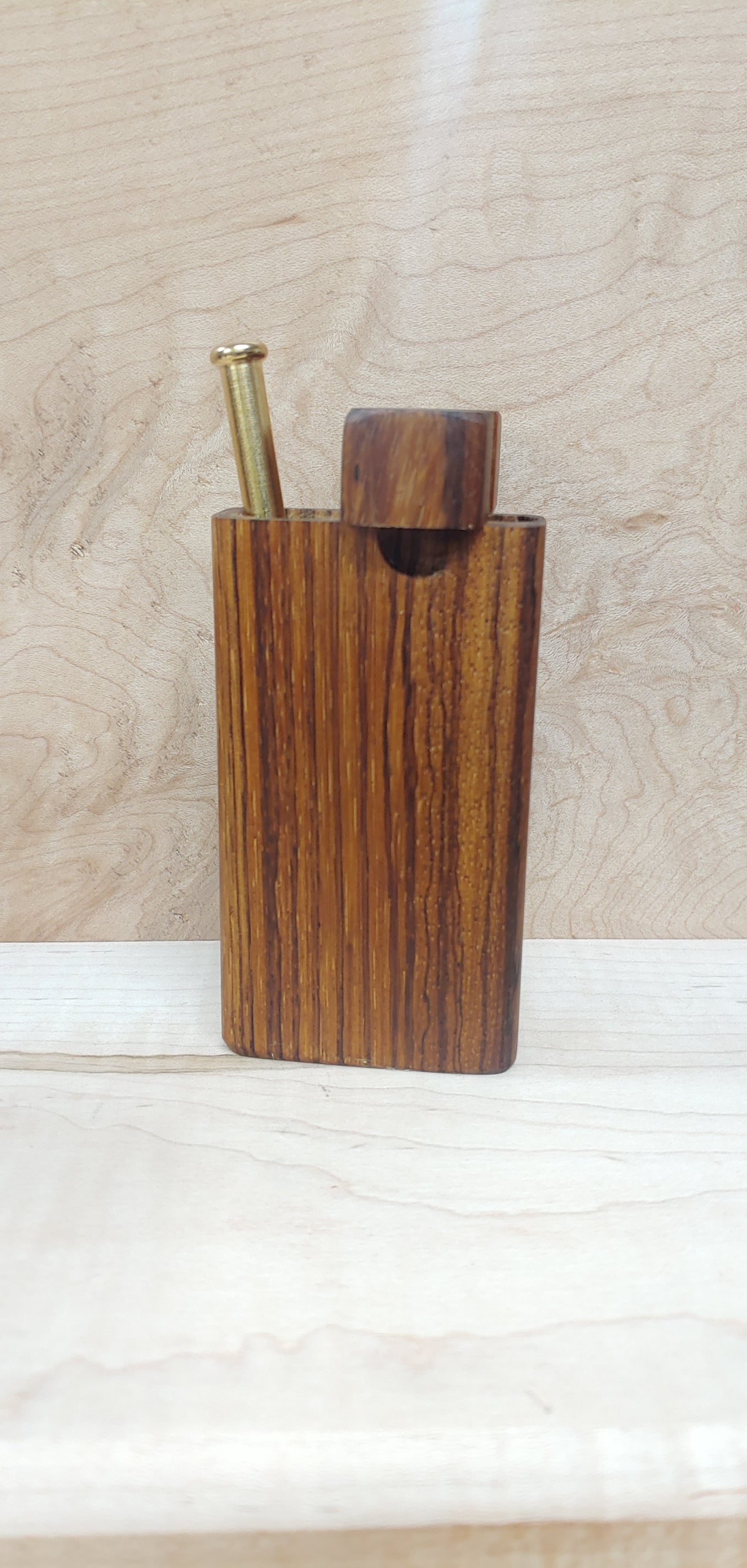 The Woody Zebrawood Dugout with OG Brass Bat One Hit | Brass One Hitter Dugout | Wood Twist Top Brass One Hit | Zebra Wood