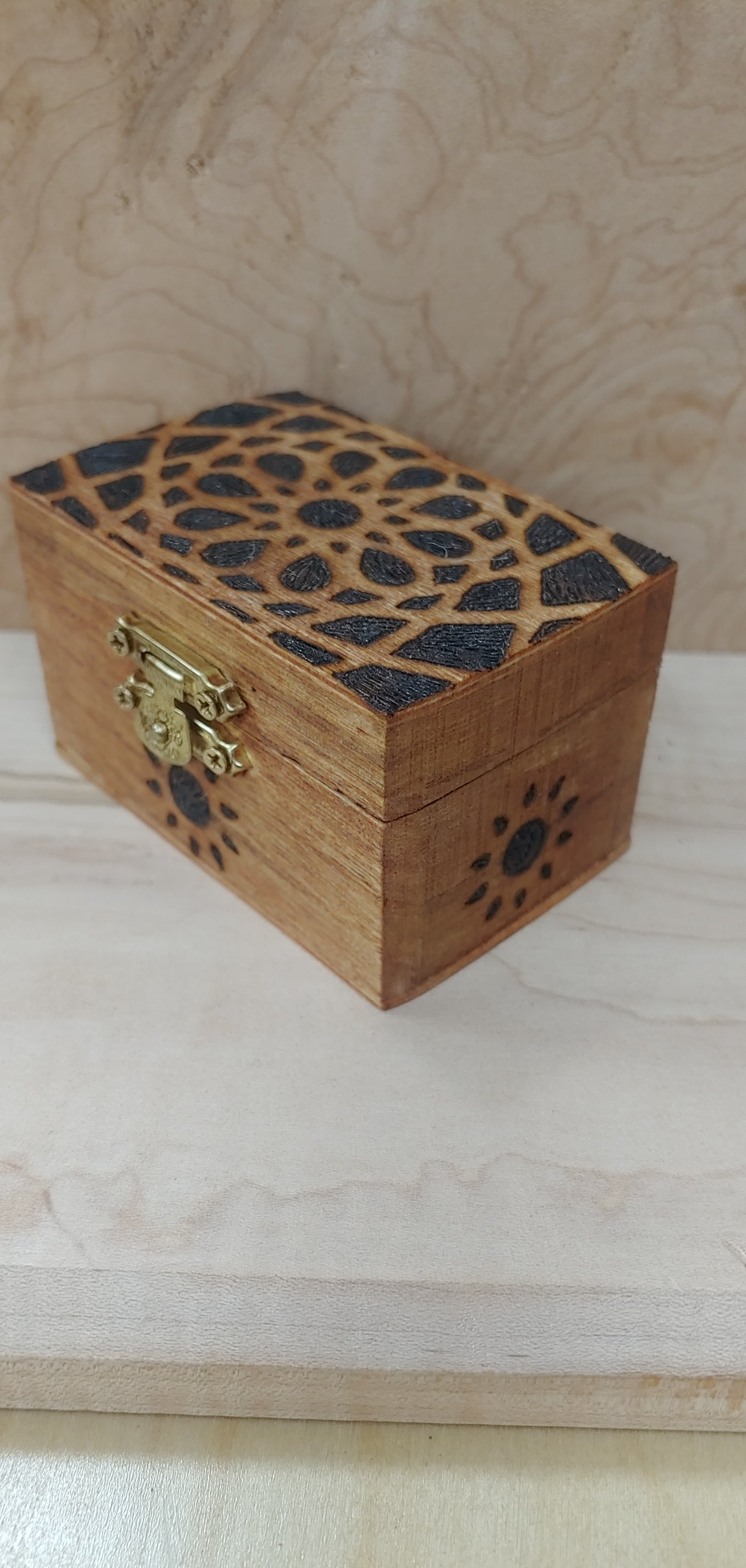 Hand Burned Mini Stash Box | Wood Stash Box