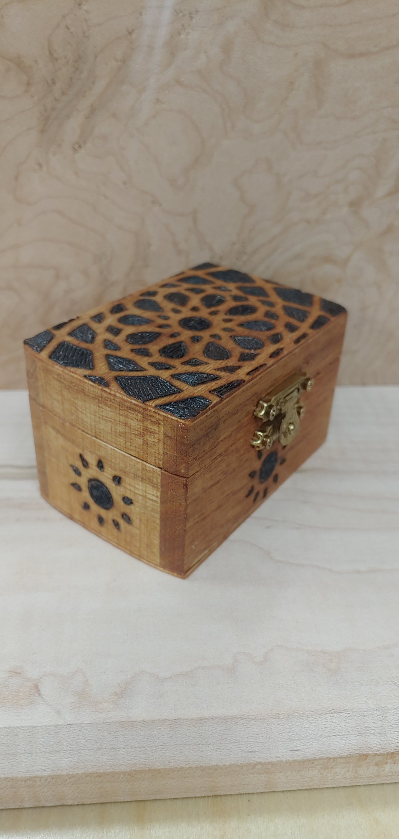 Hand Burned Mini Stash Box | Wood Stash Box